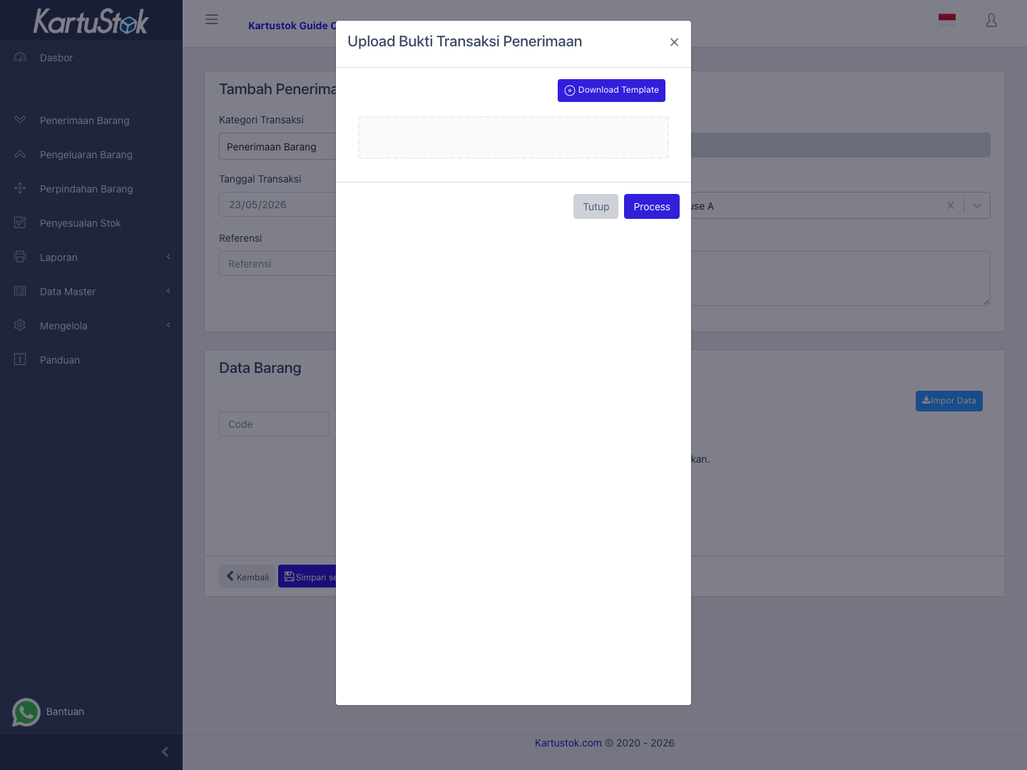 Dialog import line transaksi