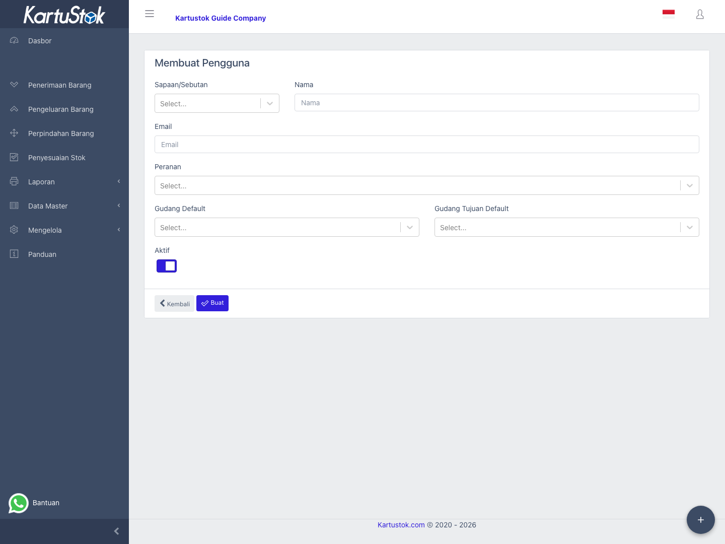 Create user form
